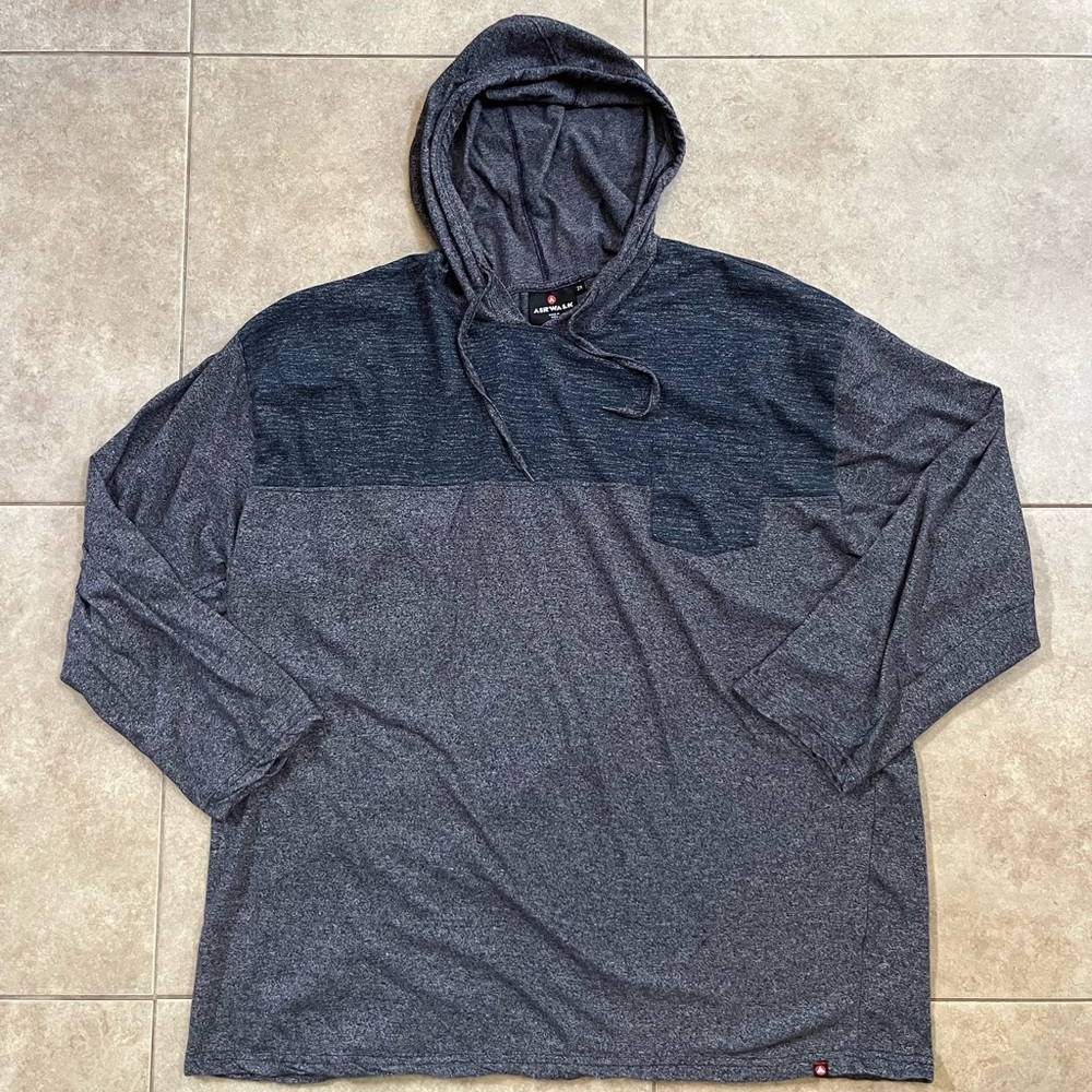 Airwalk Men Blue Grey Hoodie 2XL Lightweight
